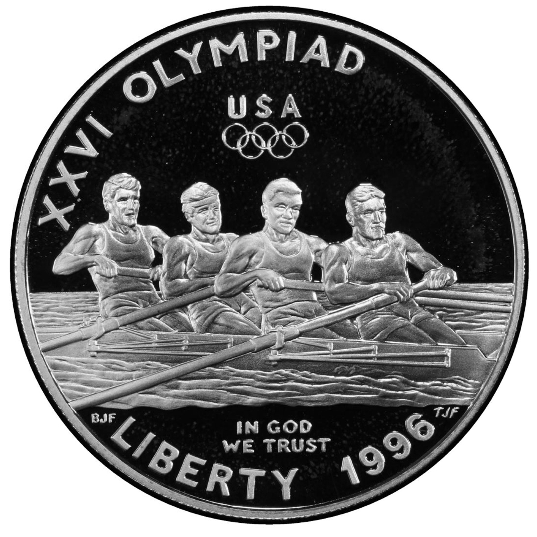 1996 US Olympic Atlanta ROWING Proof Silver Dollar Commemorative Coin