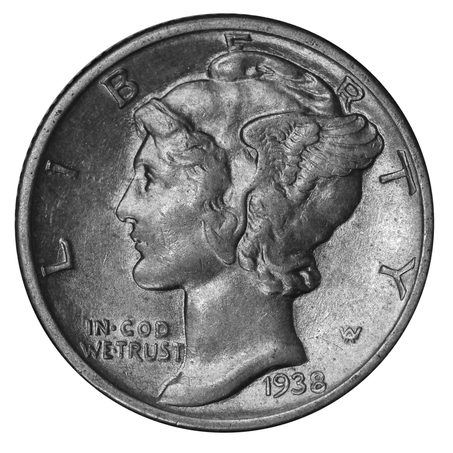 Unc 1945 P Mercury Dime Almost Uncirculated 90/% Silver Coin AU