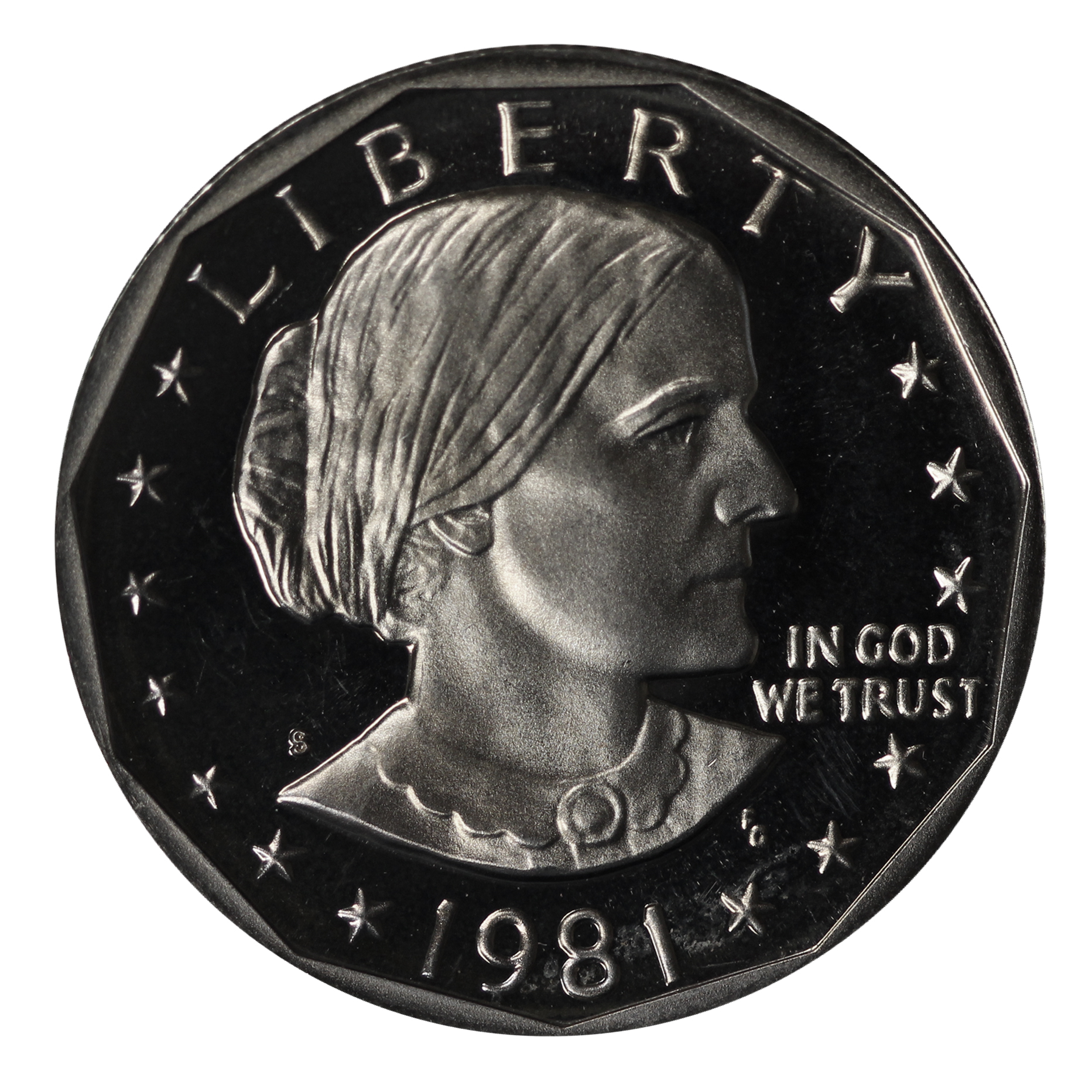 1981 S Susan B Anthony Dollar Single Type 1 (Filled S) Gem DCAM Proof CN-Clad