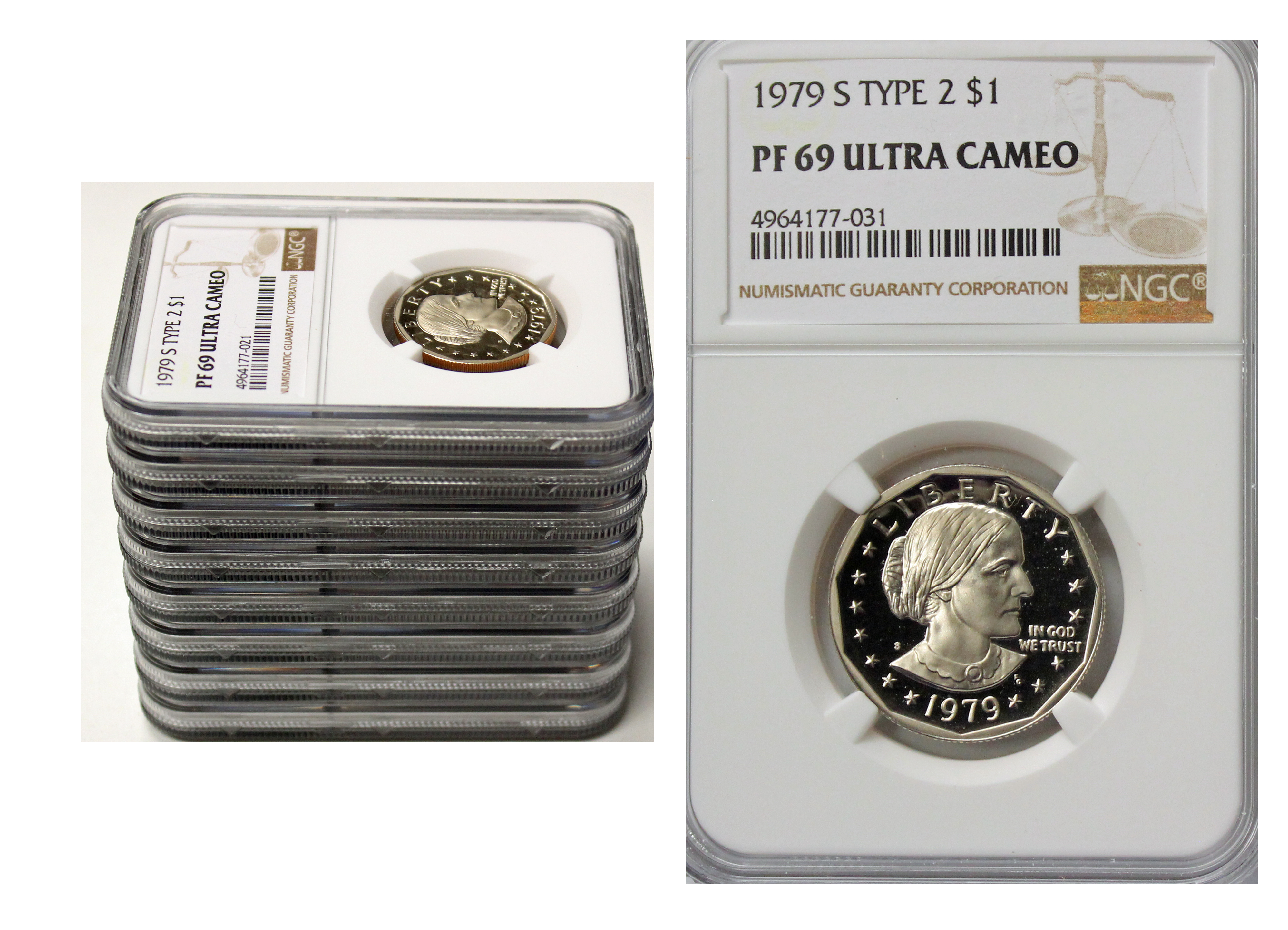 1979-S Proof Dollar Quarter and Dime Half NGC Ultra Cameo PF69! 