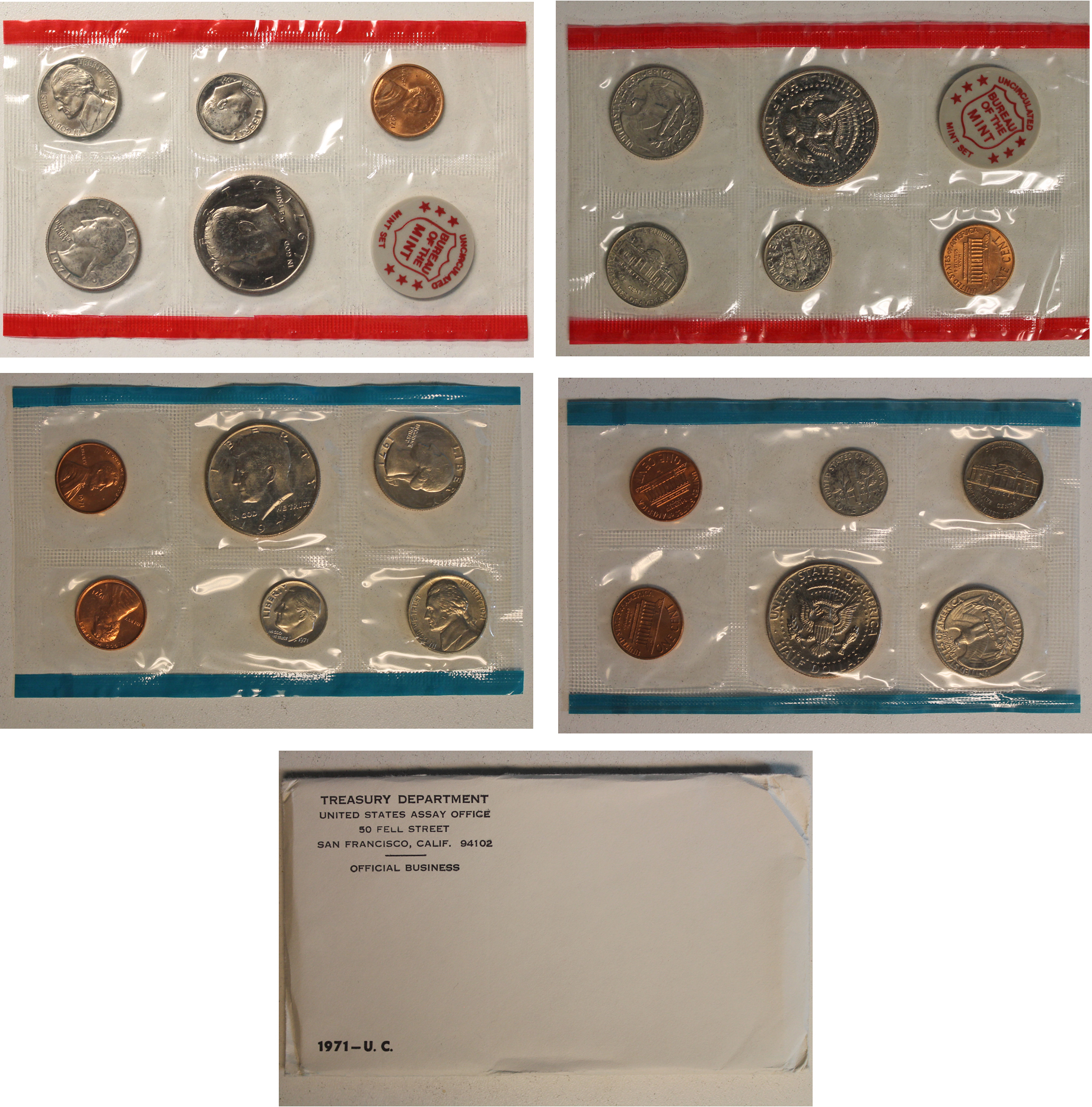 NO COINS. 1971 Mint set envelope only