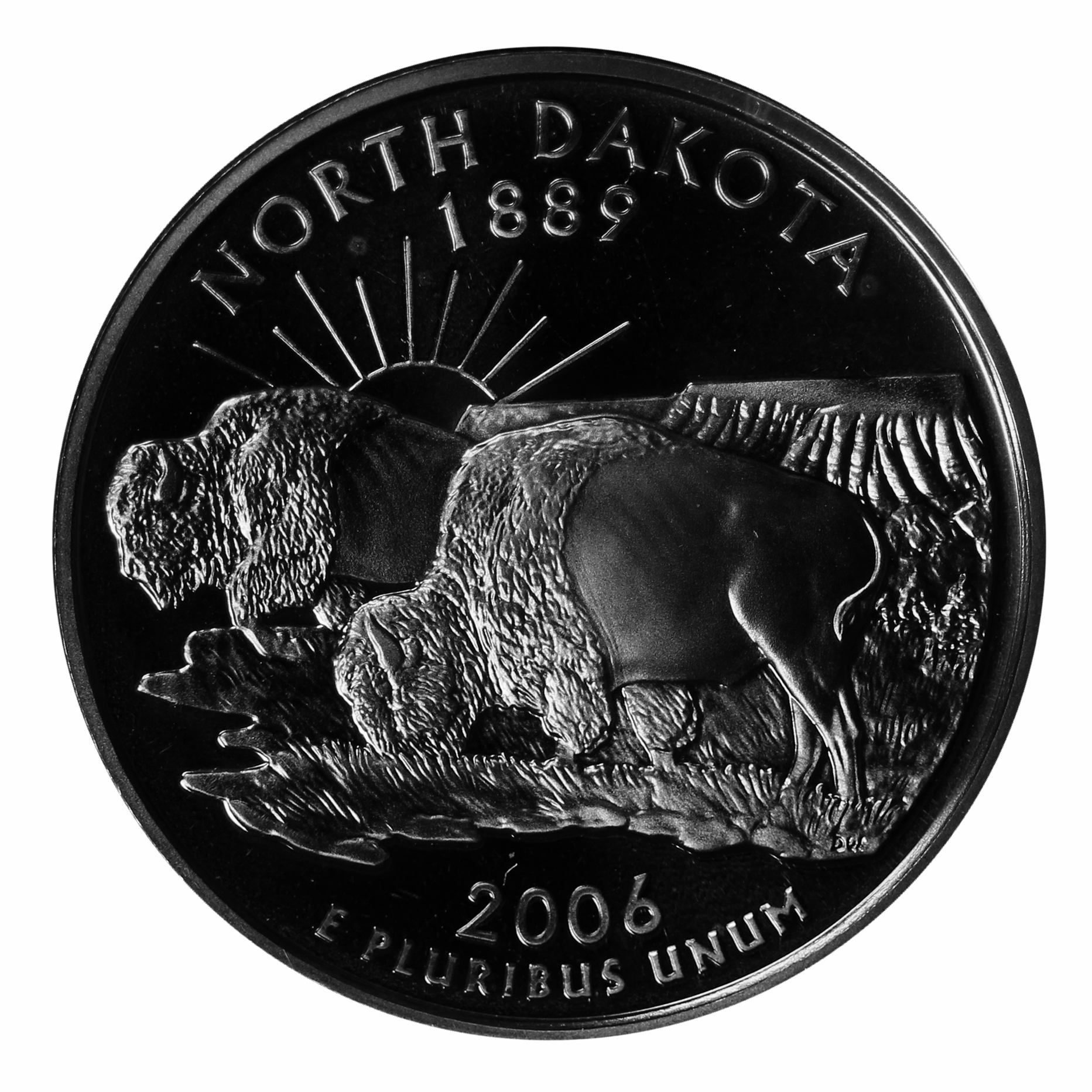 2006 S State Quarter North Dakota Proof Single Gem Deep Cameo CNClad